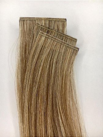 Mega Hair Fita Adesiva Invisivel Loiro Mechado 50cm 20 peças