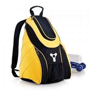 MOCHILA AMARELA E PRETA EM POLYESTER