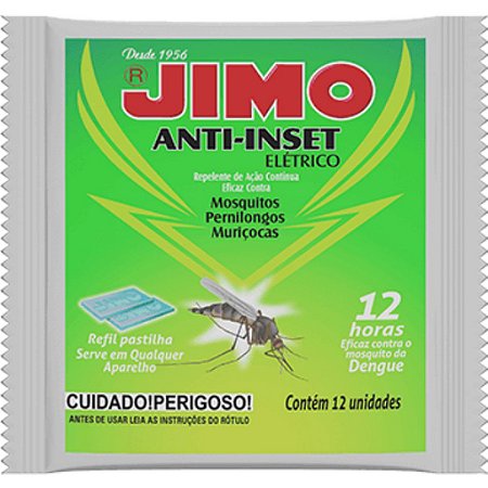 JIMO ANTI-INSET REFIL PASTILHA COM 12 UNIDADES