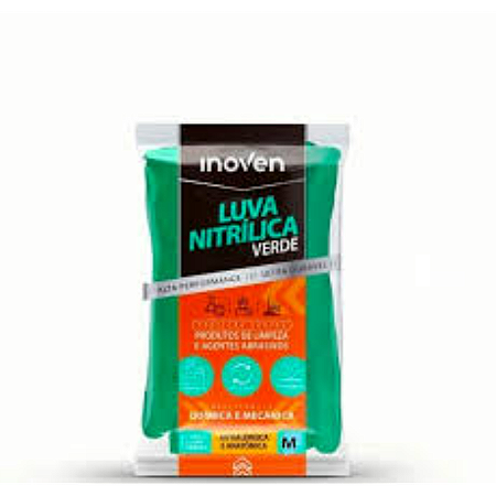 INOVEN LUVA NITRILICA VERDE MEDIA
