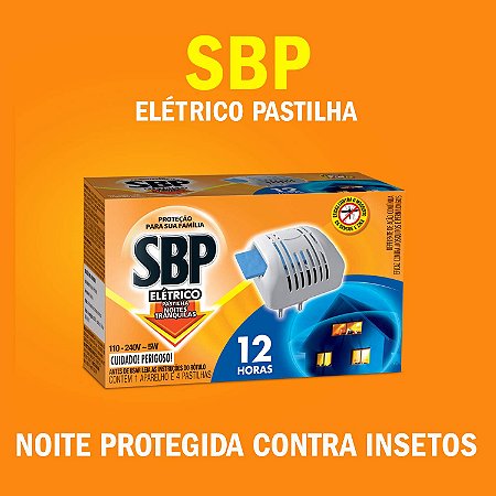 INSETICIDA SBP ELETRICO APARELHO 04 PASTILHAS