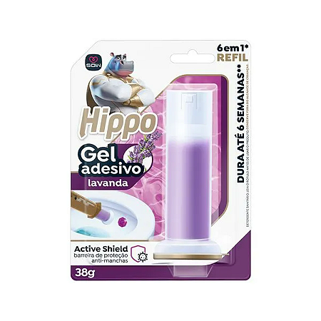 GEL SANITARIO  ADESIVO HIPPO APARELHO LAVANDA  38 GRAMAS