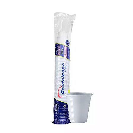 COPO DESCARATAVEL PP CRISTALCOPO 200 ML TRANSPARENTE COM 100 UNIDADES