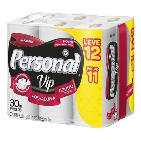 PAPEL HIGIENICO PERSONAL VIP F. D.NEUTRO 12X30 MTS