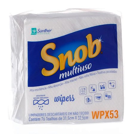 SANTHER WIPER SNOB INTERFOLHA 50G/M2 76 FOLHAS - 31,5 X 32,5 CM