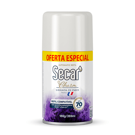 ODORIZADOR SECAR CHARM AUTO REFIL LAVANDA PARIS 269 ML EDICAO ESPECIAL