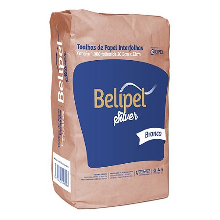 TOALHA PAPEL BELIPEL SILVER BRANCA II - 20,5 x 20 CM COM 1000 FOLHAS