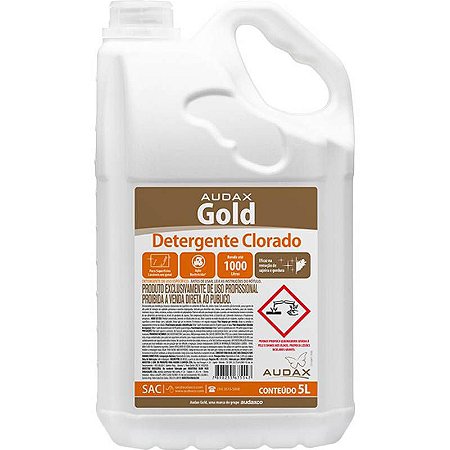 AUDAX GOLD DETERGENTE CLORADO 05 LITROS