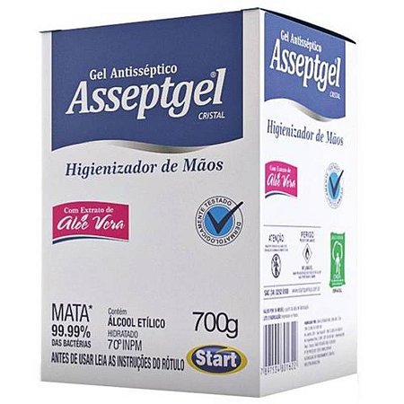 ALCOOL GEL ASSEPTGEL CRISTAL 700 GRAMAS (BAG)