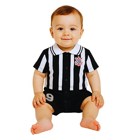 Macacão Bebê Corinthians Uniforme Campo Oficial