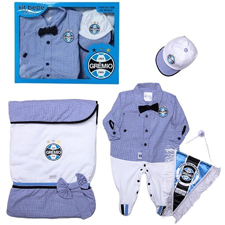 Kit Bebê Grêmio Saída de Maternidade Luxo Meninos Oficial