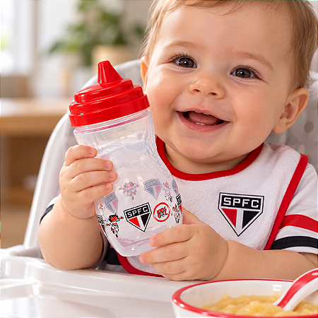 Copo Infantil São Paulo Alto Relevo Kids Gol 400 ml