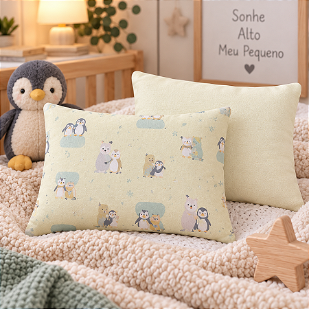 Kit Fronha Bebê Com 2 Pçs 40cm x 28cm Urso Polar Papi