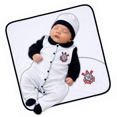 Kit Bebê Corinthians Saída de Maternidade Plush Oficial