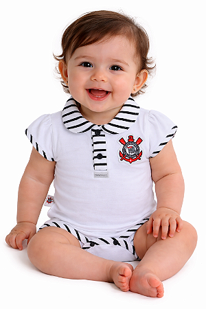 Body Corinthians Manga Curta Feminino Oficial