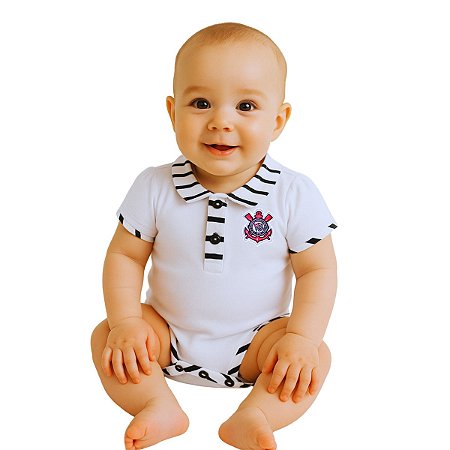 Body Corinthians Manga Curta Feminino Oficial