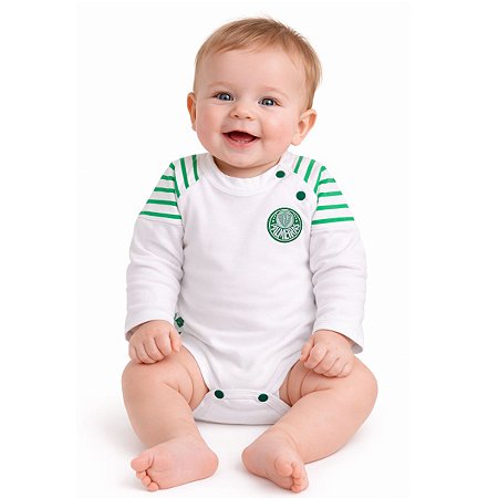 Body Bebê Palmeiras Manga Longa 100% Algodão Oficial