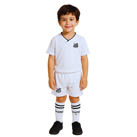 Conjunto Infantil Santos Uniforme Dry Branco Oficial