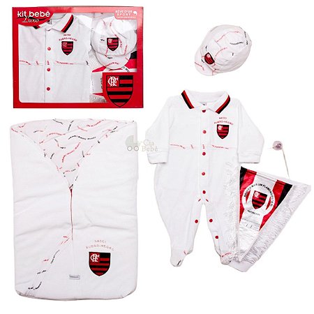 Kit Maternidade Plush Flamengo com Saco de Dormir Revedor