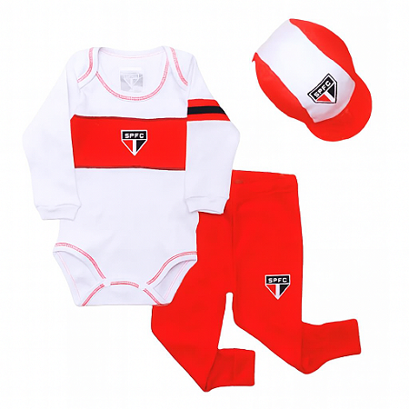 Conjunto Longo São Paulo Body com Boné Oficial
