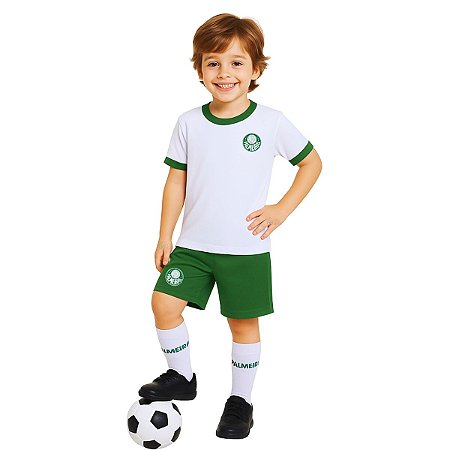 Uniforme Palmeiras Bebê Infantil Juvenil Branco Oficial