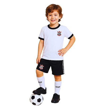 Uniforme Infantil Corinthians Branco Artilheiro Oficial