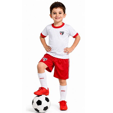 Uniforme São Paulo Bebê Infantil Juvenil Conjunto Oficial