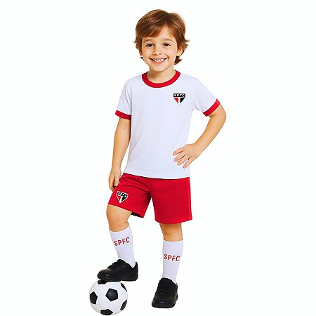 Uniforme São Paulo Bebê Infantil Juvenil Conjunto Oficial
