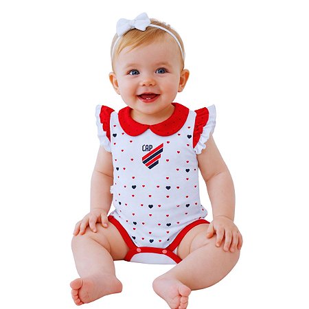 Body Athlético PR Meninas Estampa Corações Oficial