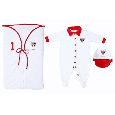 Kit São Paulo Saída Maternidade Branco - Torcida Baby