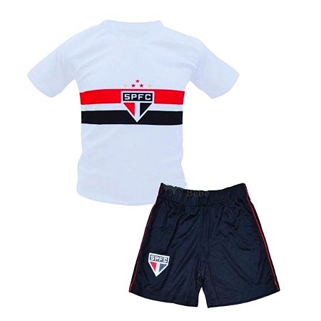 Uniforme Infantil São Paulo Com Camiseta e Shorts Oficial