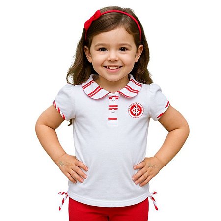 Camisa Polo Infantil Internacional Feminina Oficial
