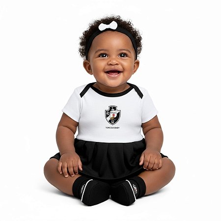 Kit Bebê Vasco 3 Peças Menina Torcida Baby