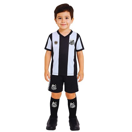 Uniforme Infantil Santos Kit 3 Peças Listrado Oficial