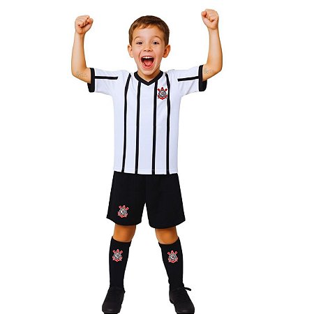 Uniforme Infantil Corinthians Kit 3 Peças Oficial