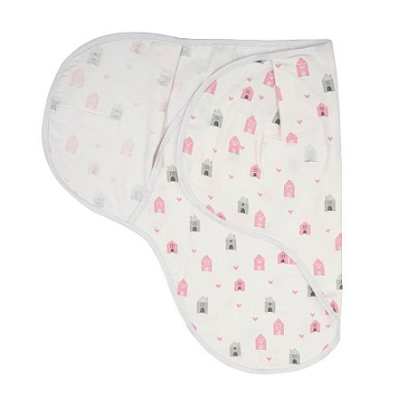 Cueiro Ajustável Swaddle Compose Casinha 70 x 62Cm Papi