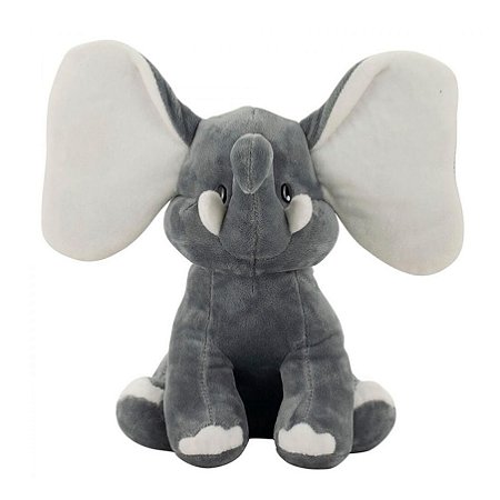 Pelúcia Elefante Cinza Orelhas Grandes 26cm