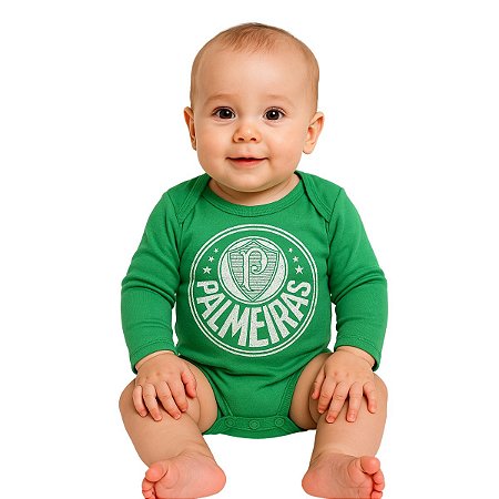 Body Palmeiras Manga Longa Verde Oficial