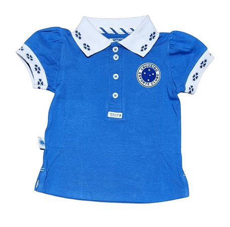 Camisa Polo Infantil Cruzeiro Feminina Oficial