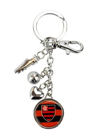 Chaveiro De Metal Com Múltiplos Enfeites Flamengo