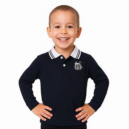 Camisa Polo Infantil Santos Manga Longa Oficial