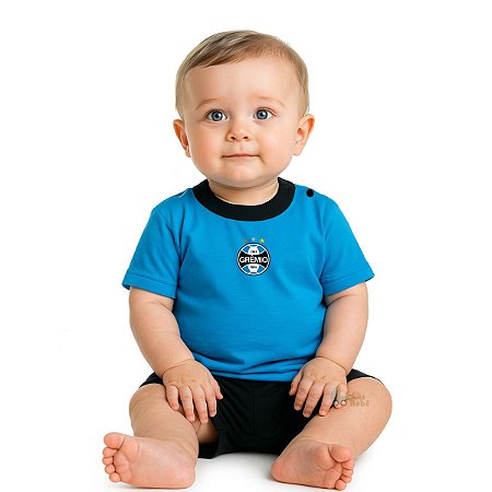 Camiseta Bebê Grêmio Azul Oficial