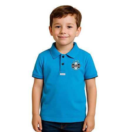 Camisa Polo Infantil Grêmio Azul Oficial
