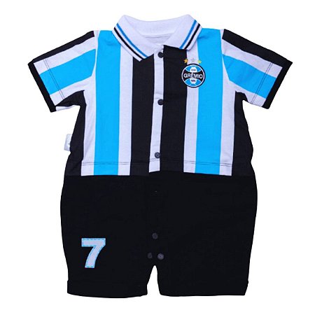 Macacão Bebê Grêmio Uniforme Campo Oficial