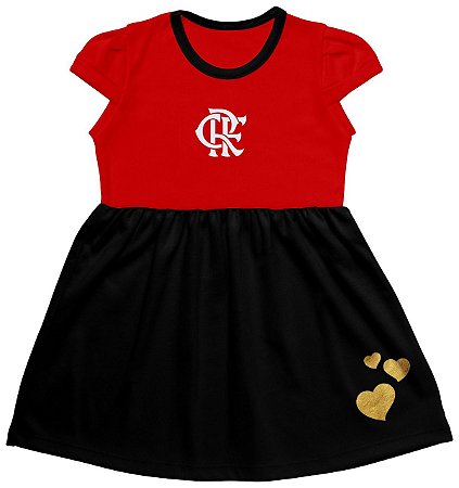 Vestido Flamengo Infantil Canelado Torcida Baby