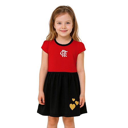 Vestido Flamengo Infantil Canelado Torcida Baby