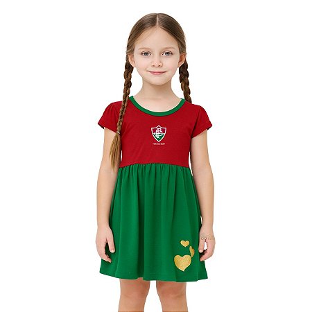 Vestido Infantil Fluminense Canelado Torcida Baby