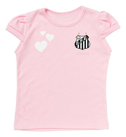 Camisa Infantil Santos Baby Look Rosa Oficial