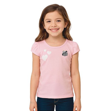 Camisa Infantil Santos Baby Look Rosa Oficial