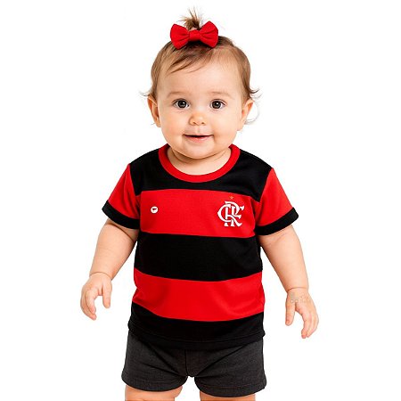 Camisa Bebê Flamengo Baby Look Listrada Oficial